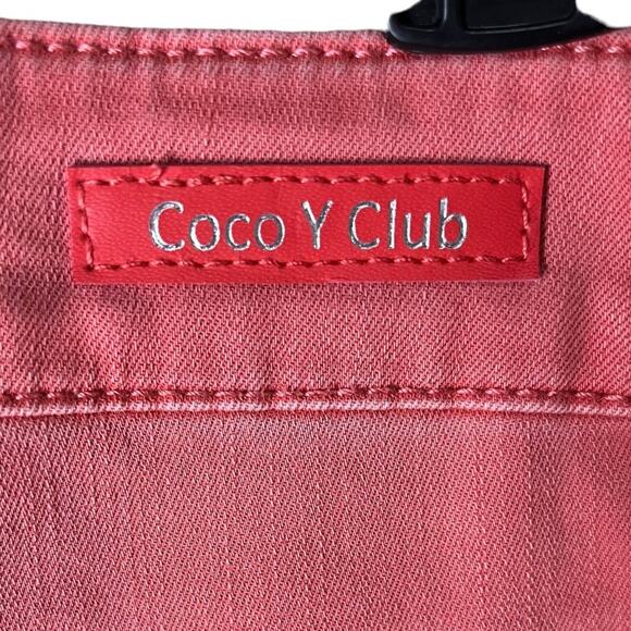 COCO Y CLUB Coral Eyelet Lace‎ Cotton Capri Pants Size 13/14 - Picture 5 of 9